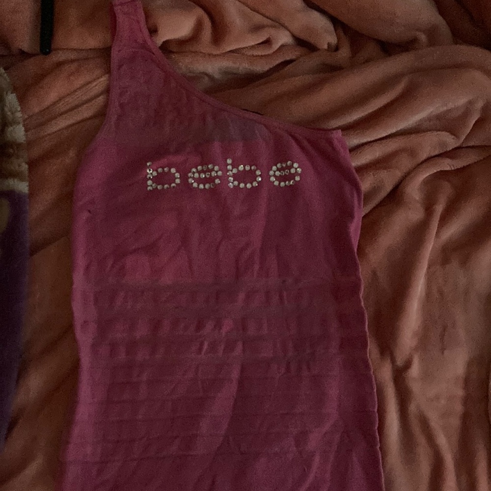 bebe hot pink old fashion tank too